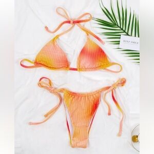 NWT Vibrant Orange and Yellow Bikini Set